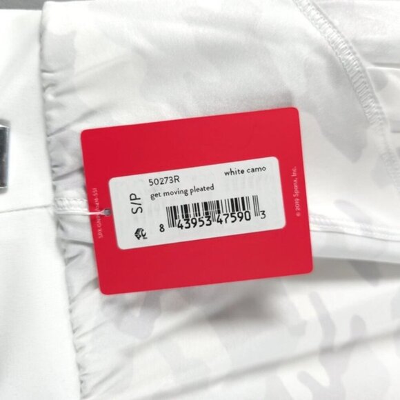 NWT Spanx Women’s Get Moving Pleated Skort Skirt Shorts White Camo 50273R SMALL - Picture 12 of 14